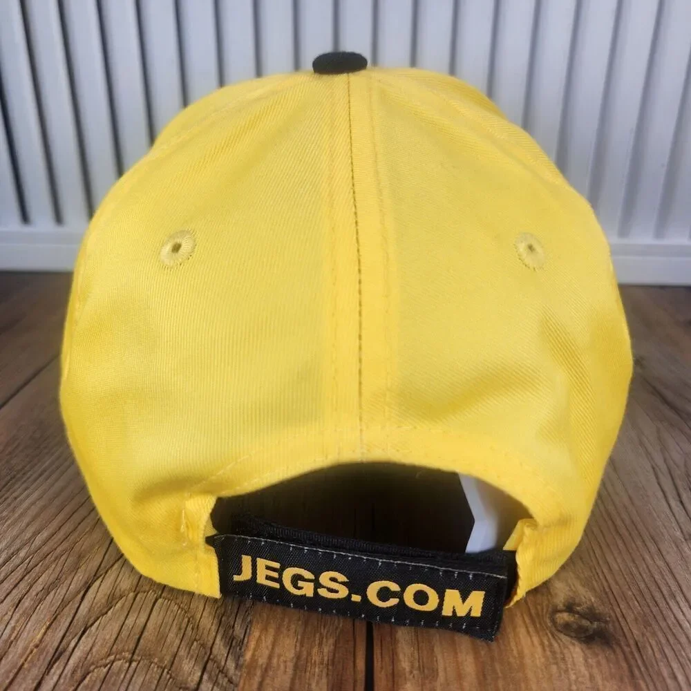 JEGS High Performance Strapback Hat Cap Yellow Black Auto Parts Cars Mechanic